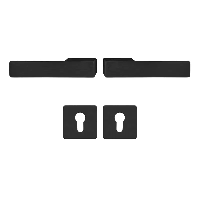 Klamka Libera Czarna klamko + klamka + rozeta WB, 5907505414