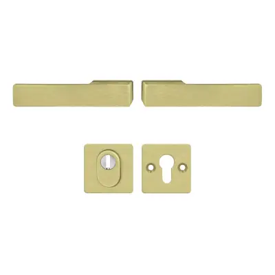 Klamka Libera Złota klamko + klamka + rozeta WB z zabezpieczeniem, 5907505421314