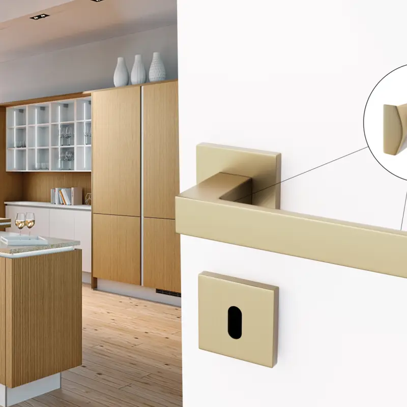 Rozety kwadratowe pod klucz pokojowy QR59 Złota anoda, 5907