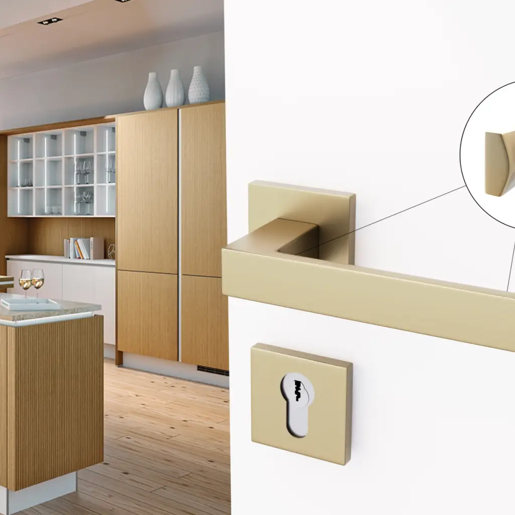 Rozety kwadratowe pod wkładkę WB QR59 Złota anoda, 5907609716149