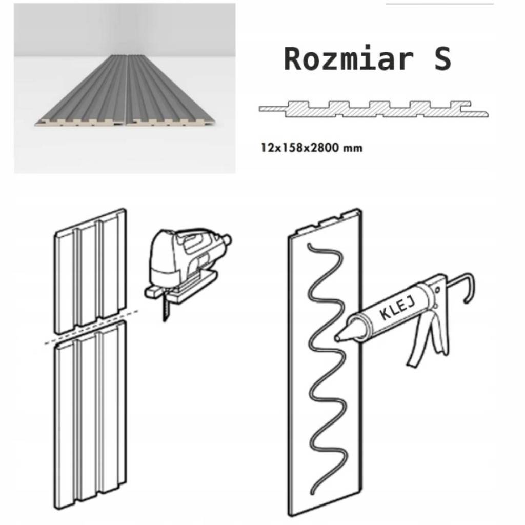 Zestaw Lamele Kaszmir Sahara Cream S 3019, Listwa startowa Lewa, Listwa zakończeniowa Prawa, 120038352, 120041161, 120041159