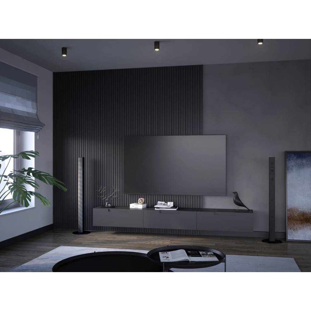 Zestaw Lamele Czarne matowe M 723, Listwa startowa lewa, Listwa zakończeniowa Prawa, 120032940, 120035909, 120035910