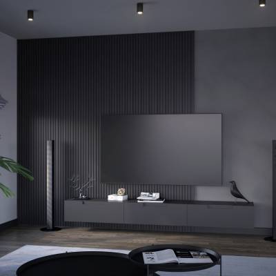 Zestaw Lamele Czarne matowe M 723, Listwa startowa lewa, Listwa zakończeniowa Prawa, 120032940, 120035909, 120035910