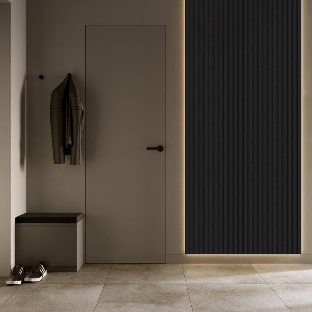 Zestaw Lamele Czarne matowe M 723, Listwa startowa lewa, Listwa zakończeniowa Prawa, 120032940, 120035909, 120035910