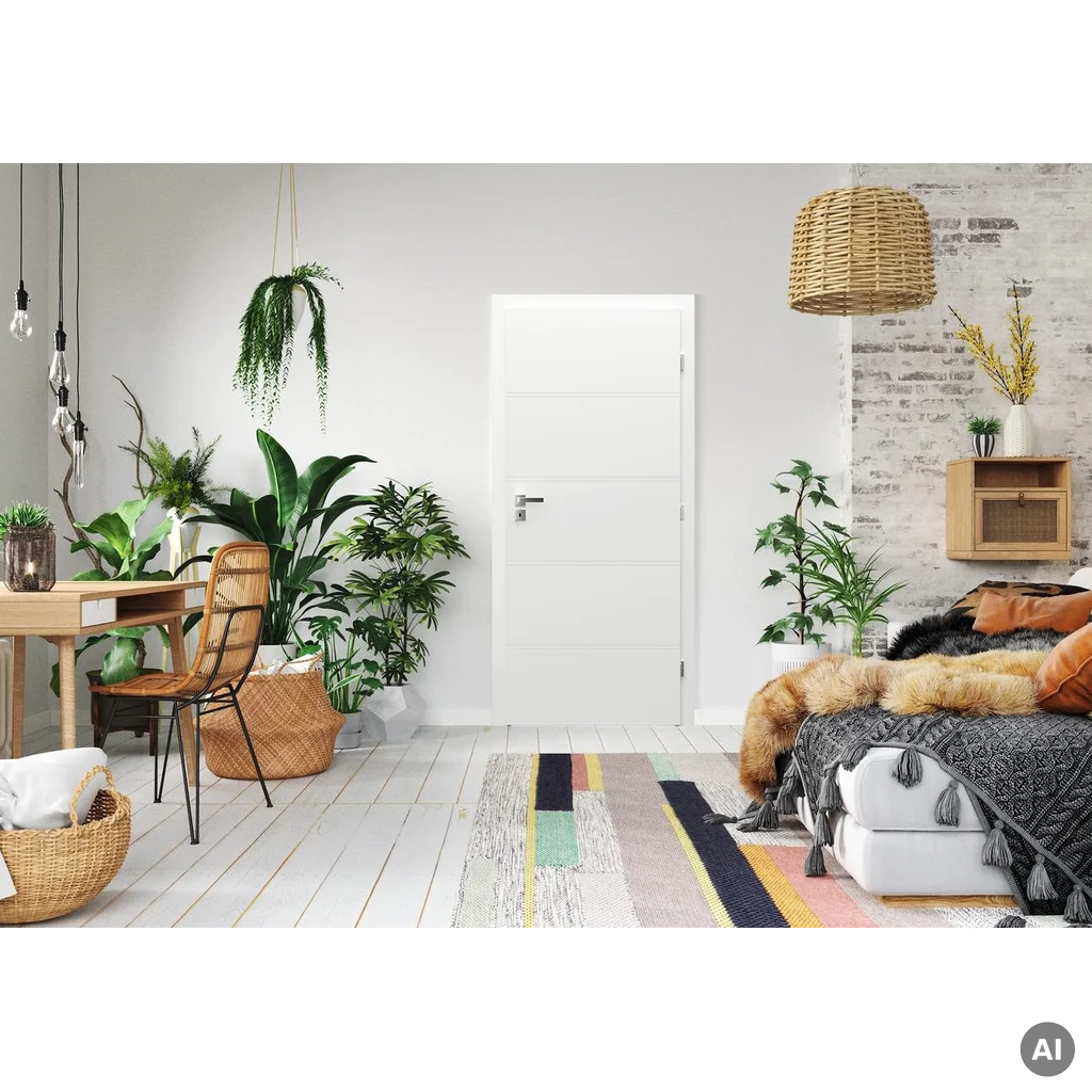 Skrzydło Porta Trim T Białe Frezowane prawe 70 przylgowe, TRIM SPXLT10P07LBI0SC30H000