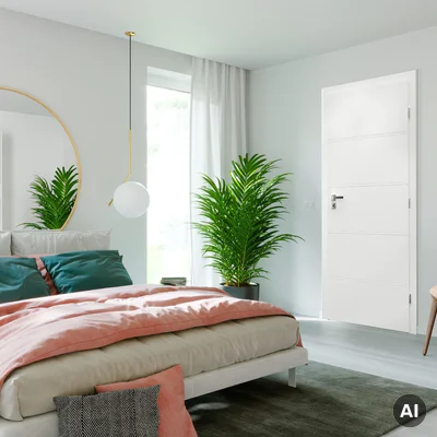 Skrzydło Porta Trim T Białe Frezowane prawe 70 przylgowe, TRIM SPXLT10P07LBI0SC30H000