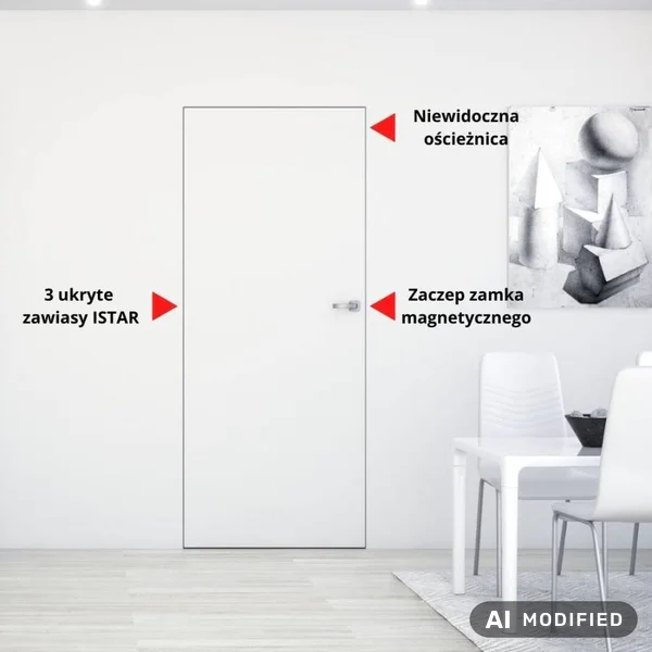 Ościeżnica aluminiowa Biała Sara Eco 2 bezprzylgowa Lewa 