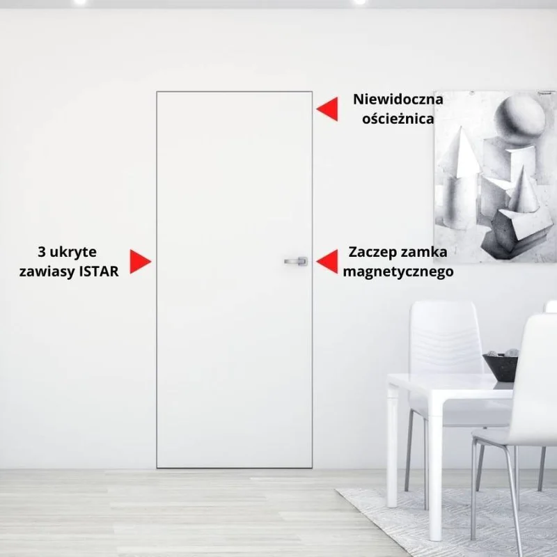 Ościeżnica aluminiowa Biała Sara Eco 2 bezprzylgowa Lewa
