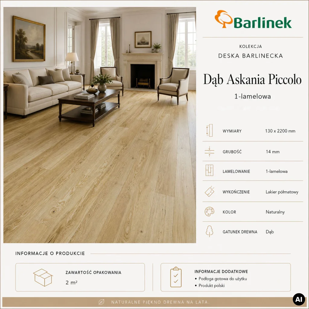Podłoga drewniana Dąb Askania Piccolo 14 mm, 1WG000608
