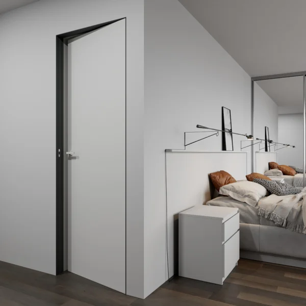 Drzwi ukryte białe + ościeżnica Sara Color lewe 80cm otwi