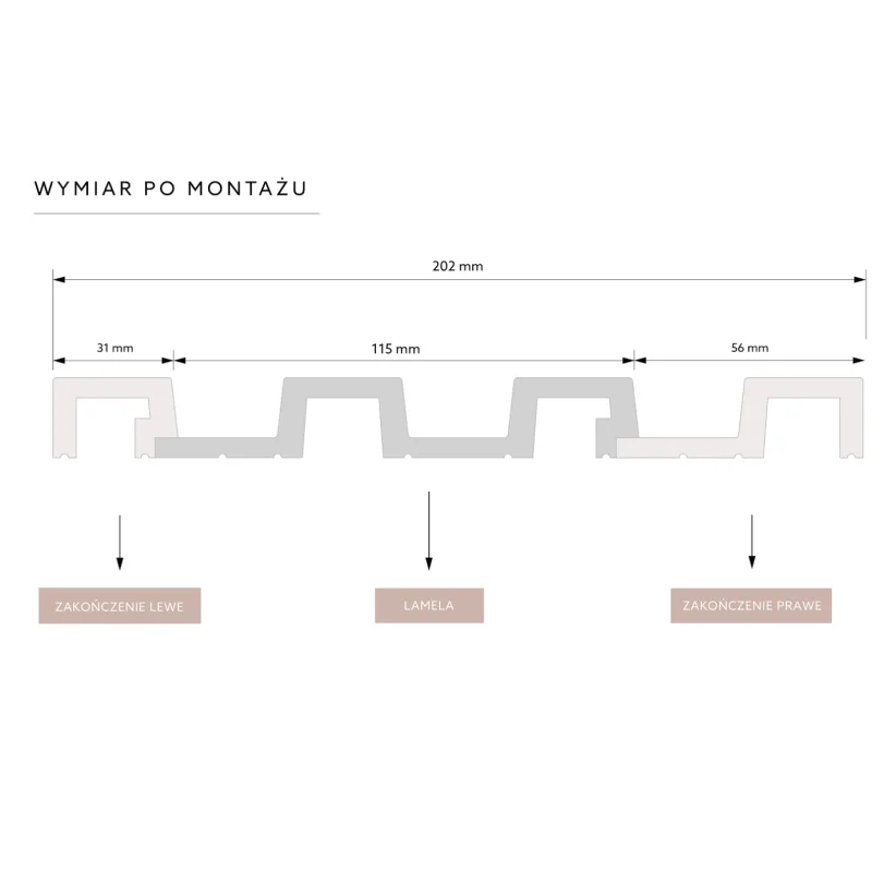 Zakończenie lameli Lamele L Largo Listwa Lewa Biała L0301L