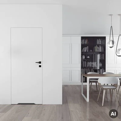 Zestaw Drzwi ukryte + Ościeżnica Sara Eco 2 WC odwrotna przylga (otwierane do wewnątrz) Prawe 80 cm płyta, DRE 400010394, DRE 400010422