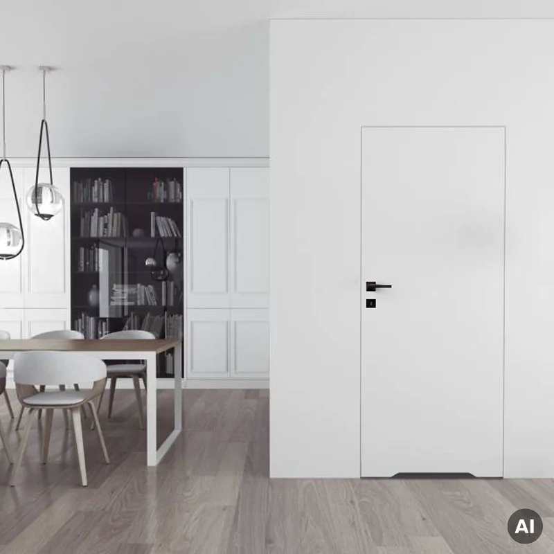 Zestaw Drzwi ukryte + Ościeżnica biała Sara Eco 2 WC bezp