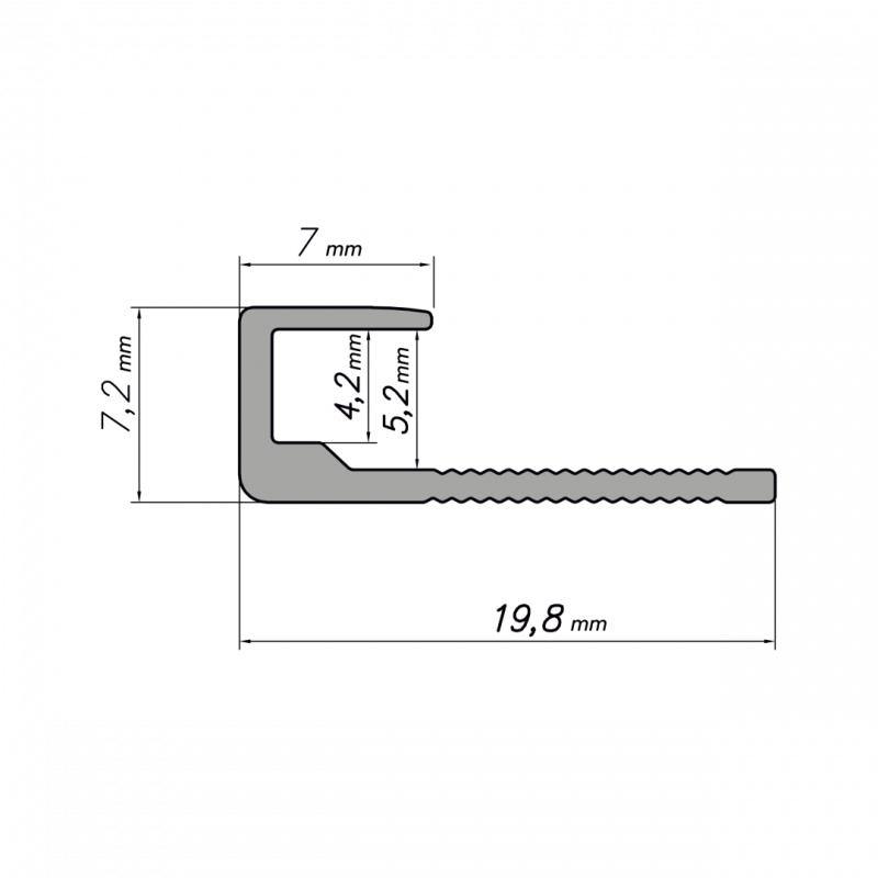 Profil zakończeniowy Modee SILVER A1 2800mm, 5905167884089 
