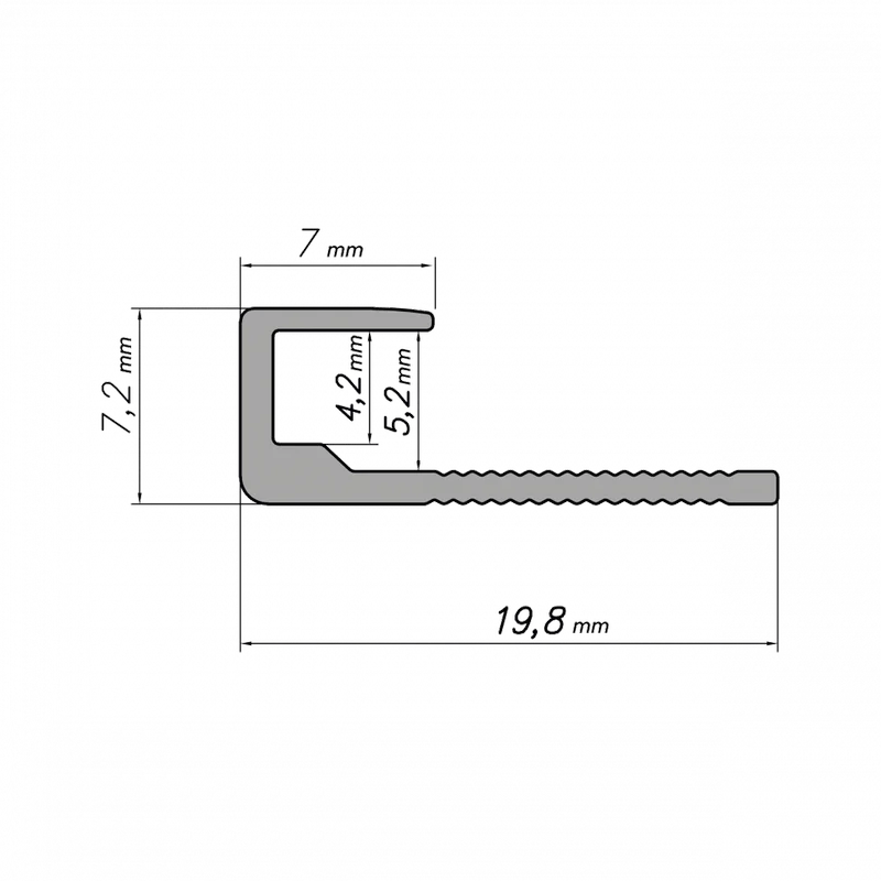 Profil zakończeniowy Modee SILVER A1 2800mm, 5905167884089