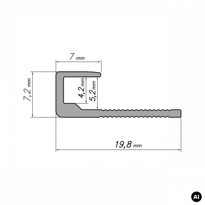 Profil zakończeniowy Modee SILVER A1 2800mm, 5905167884089