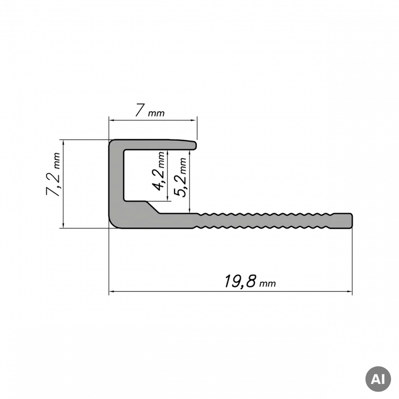 Profil zakończeniowy Modee SILVER A1 2800mm, 5905167884089