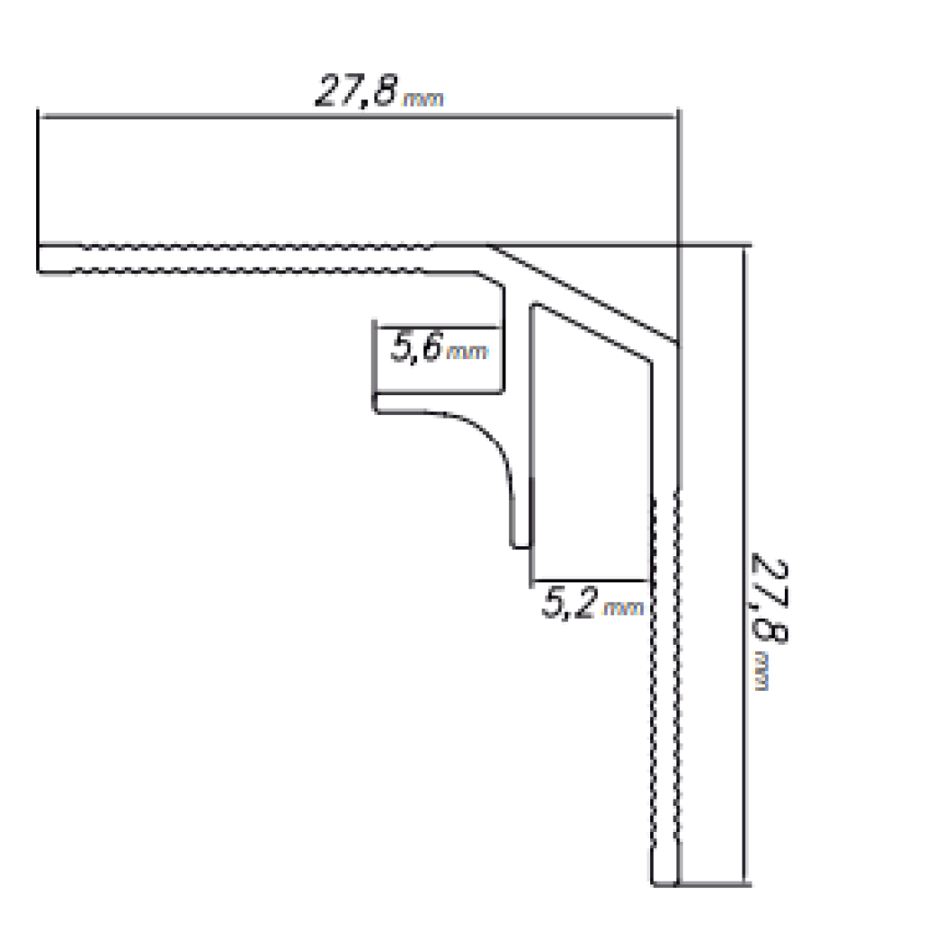Narożnik wewnętrzny Modee SILVER A1 2800mm, 5905167882702
