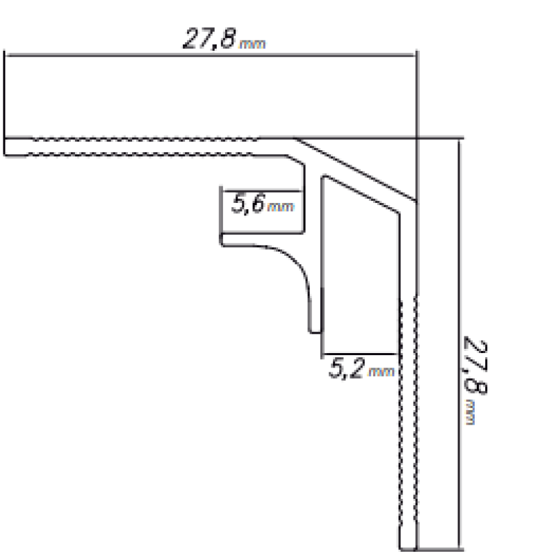 Narożnik wewnętrzny Modee SILVER A1 2800mm, 5905167882702 