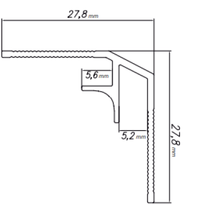 Narożnik wewnętrzny Modee BLACK MATT A4 2800mm, 5905167882726