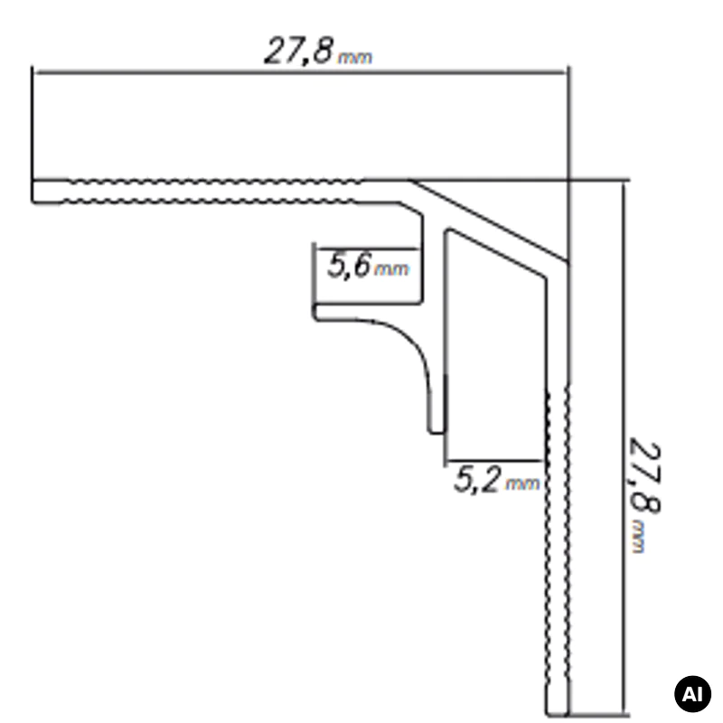 Narożnik wewnętrzny Modee BLACK MATT A4 2800mm, 5905167882