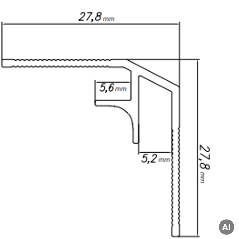 Narożnik wewnętrzny Modee BLACK MATT A4 2800mm, 5905167882