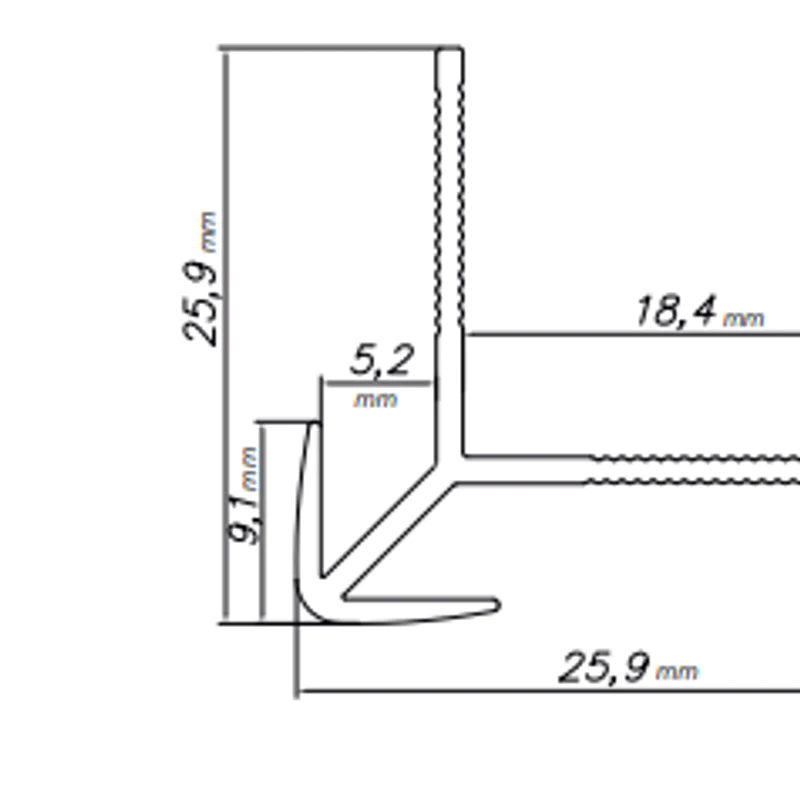 Narożnik zewnętrzny Modee BLACK MATT A4 2800mm, 5905167882