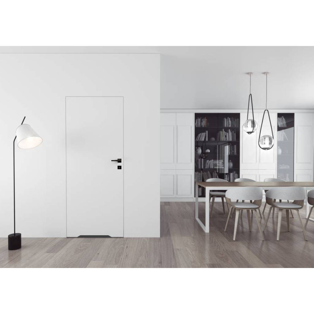 Zestaw Drzwi ukryte + Ościeżnica biała Sara Eco 2 WC bezprzylgowe (otwierane na zewnątrz) Lewe 70 cm płyta, DRE 400010389, 5901316110580