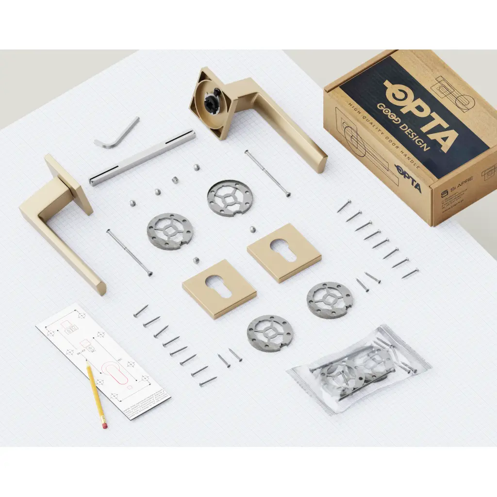 Rozety kwadratowe pod wkładkę WB QR59 Złota anoda, 5907609716149