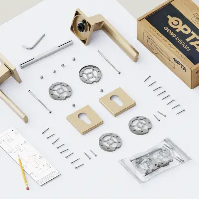 Rozety kwadratowe pod wkładkę WB QR59 Złota anoda, 5907609716149