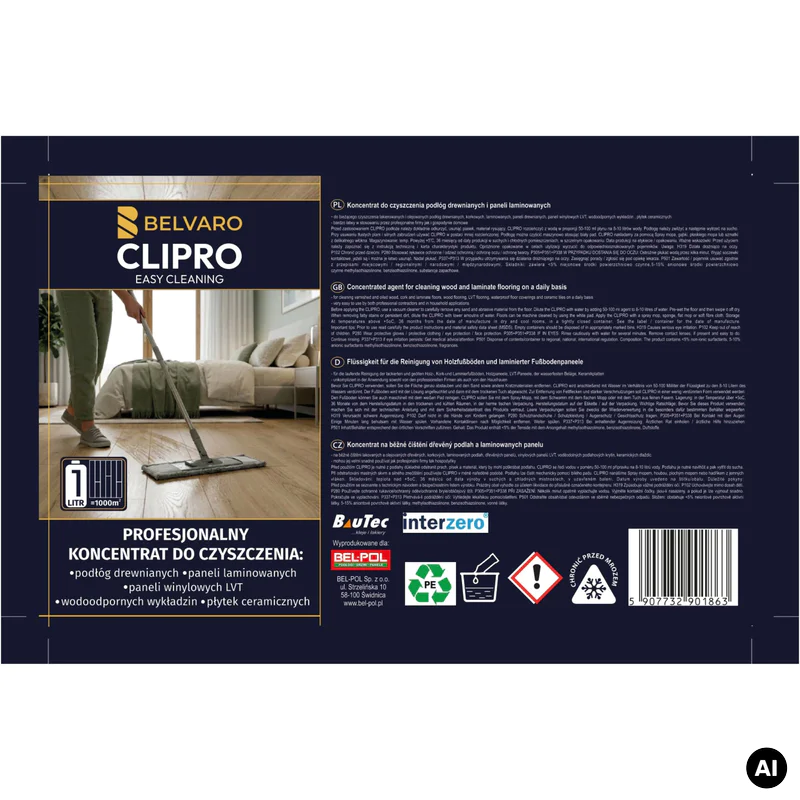Koncentrat czyszczący do podłóg i paneli CLIPRO Belvaro,