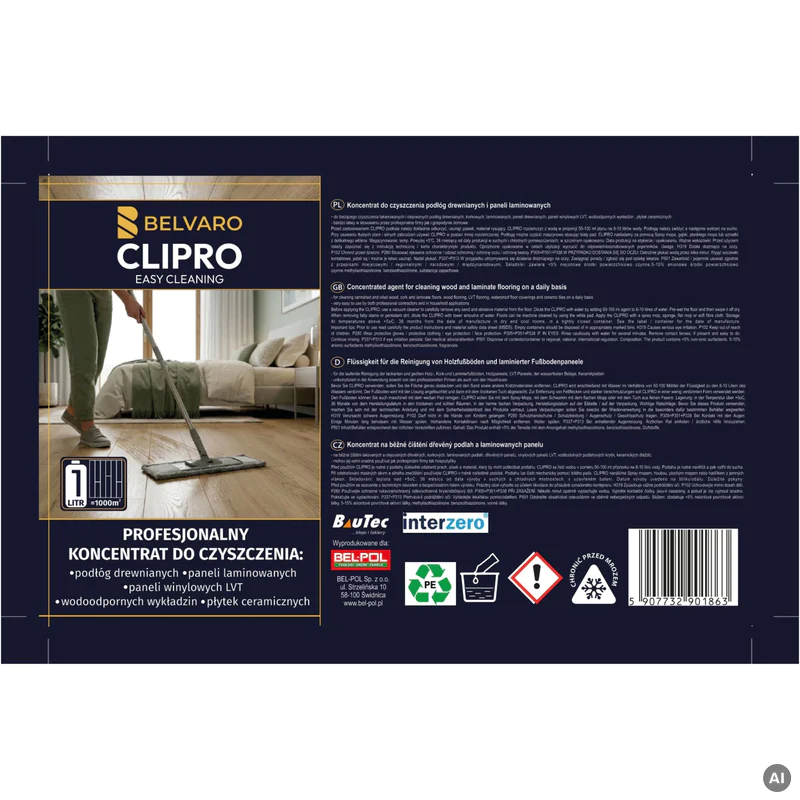 Koncentrat czyszczący do podłóg i paneli CLIPRO Belvaro,