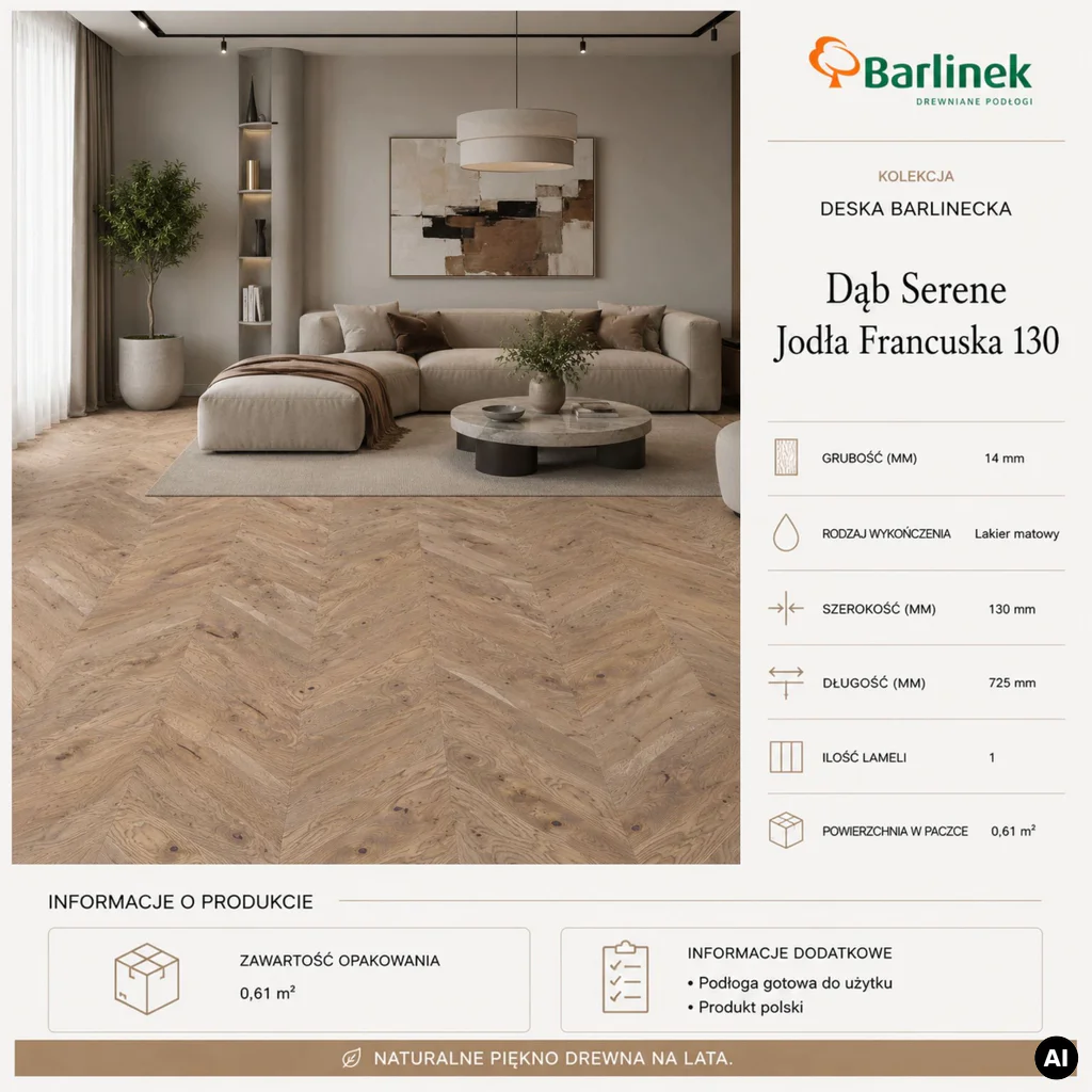 Podłoga drewniana Dąb Serene Jodła Francuska 14 mm, 1WV000005