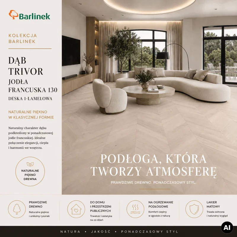 Podłoga drewniana Dąb Trivor Jodła Francuska 14 mm, 1WV00