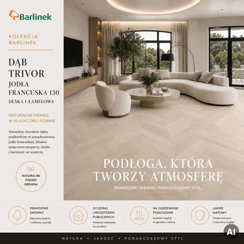 Podłoga drewniana Dąb Trivor Jodła Francuska 14 mm, 1WV00