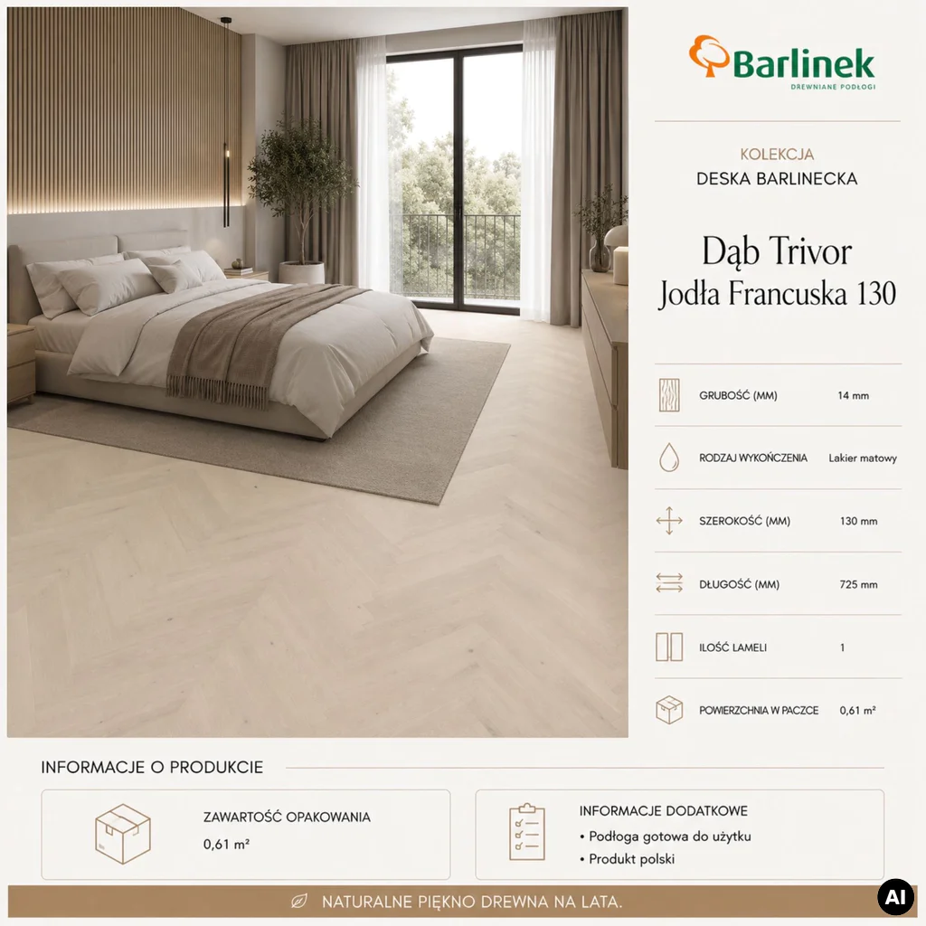 Podłoga drewniana Dąb Trivor Jodła Francuska 14 mm, 1WV000002