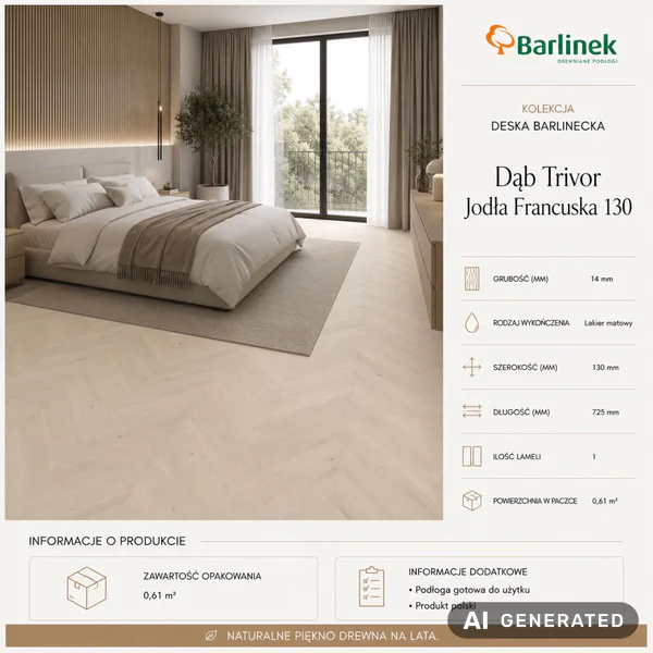Podłoga drewniana Dąb Trivor Jodła Francuska Jasny 14 mm,