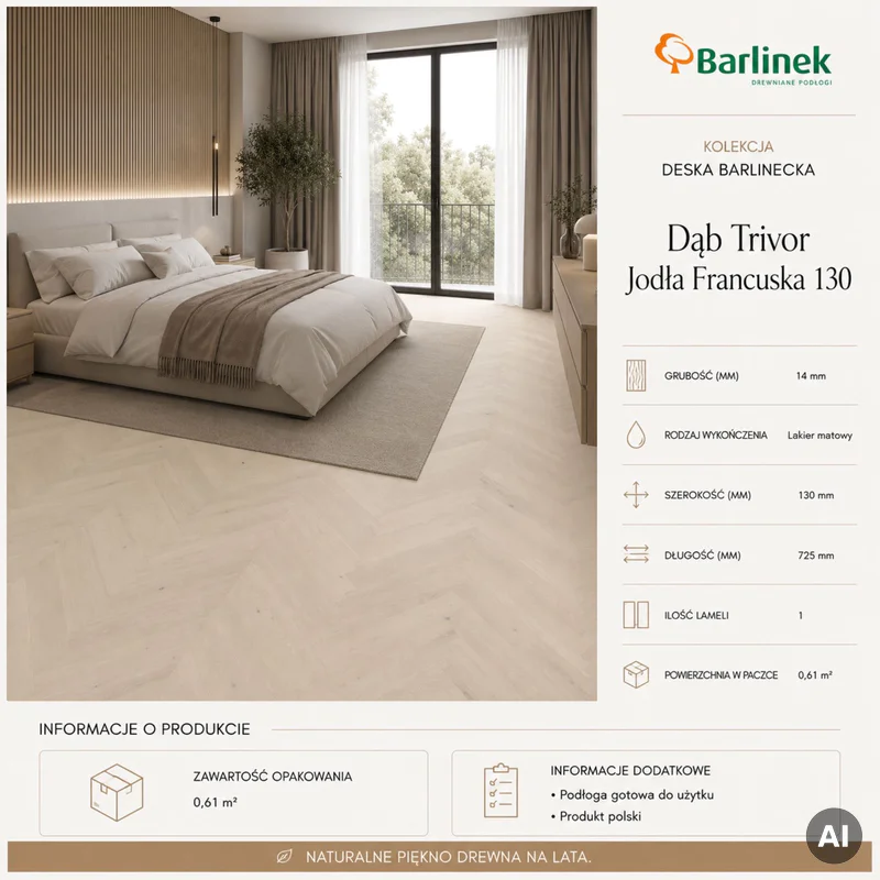 Podłoga drewniana Dąb Trivor Jodła Francuska 14 mm, 1WV00