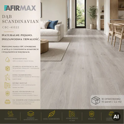 Panele Winylowe SPC LVT Dąb Scandinavian CBC 41022 Klasa 32 4 mm