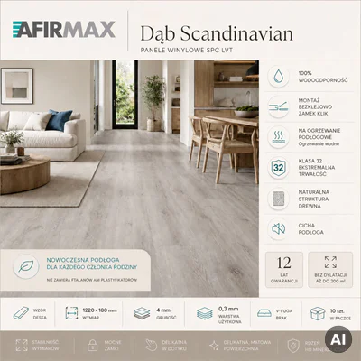 Panele Winylowe SPC LVT Dąb Scandinavian CBC 41022 Klasa 32 4 mm