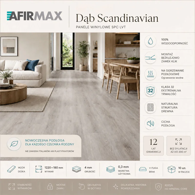 Panele Winylowe SPC LVT Dąb Scandinavian CBC 41022 Klasa 32