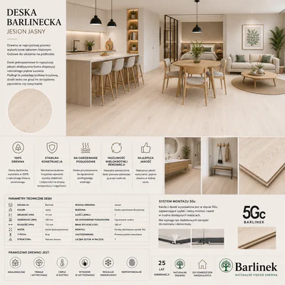 Jesion Family 1-lamelowy Matowy BK8-JES1-L05-B2X-A14130-F 14 mm