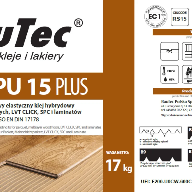 Klej do drewna BauTec TEC SPU 15 PLUS 17kg  BauTec TEC SPU-1