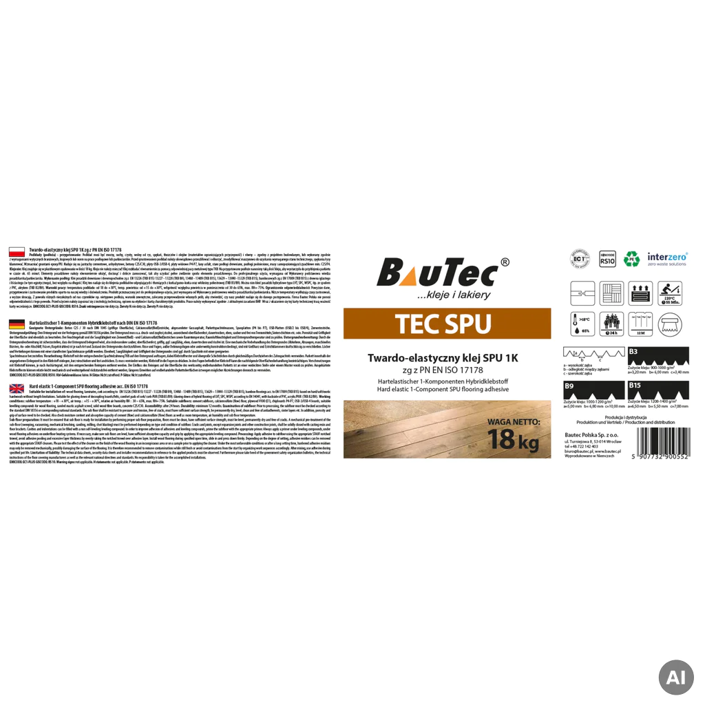 Klej do podłóg hybrydowych BauTec 18kg, TEC SPU