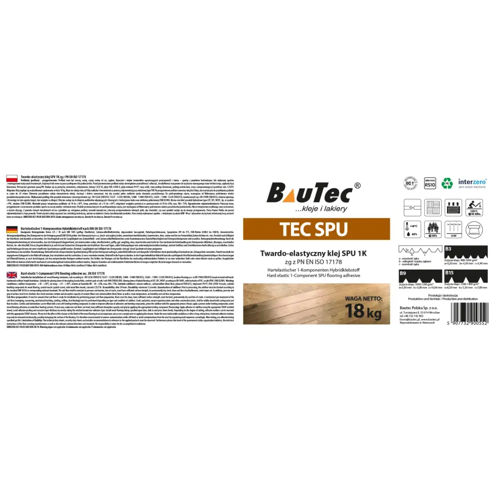 Klej do podłóg hybrydowych BauTec TEC SPU 18kg