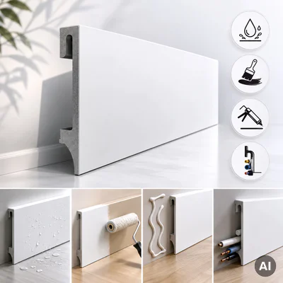 Listwa przypodłogowa Espumo 401 Biała 2,4 m, 401 ESP401 2.4