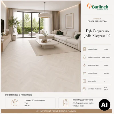 Podłoga drewniana Dąb Cappuccino Jodła Klasyczna 14 mm, 1WC000001