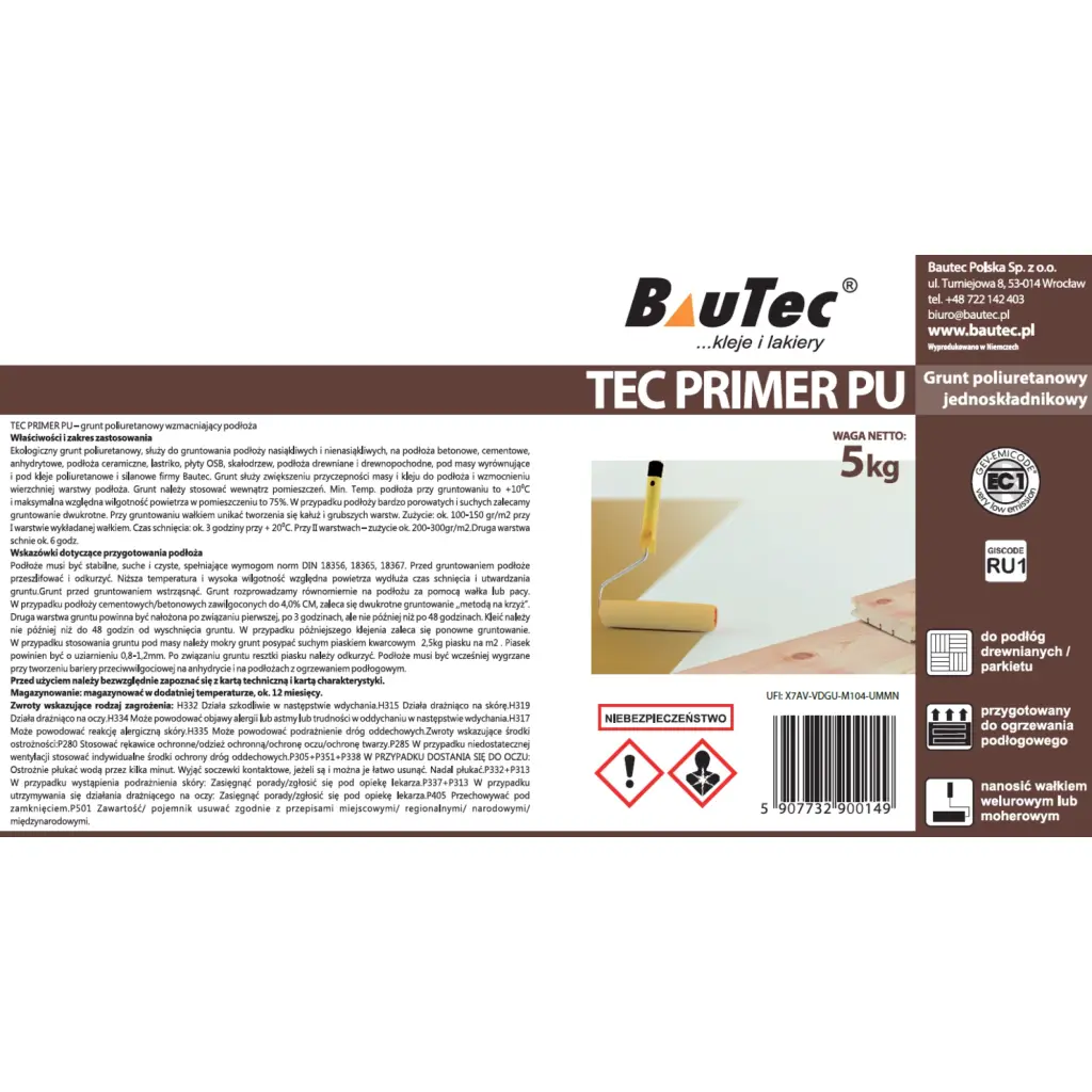 Grunt poliuretanowy BauTec Primer PU 5kg 1077-41PRIM
