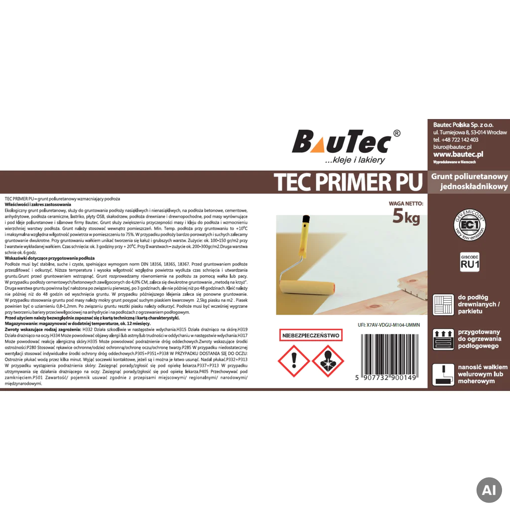 Grunt poliuretanowy BauTec Primer PU 5kg, 1077-41PRIM