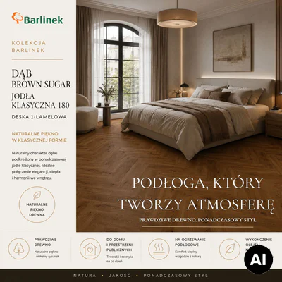 Podłoga drewniana Dąb Brown Sugar Jodła Klasyczna 14 mm, BLC-DBE1-L05-CGR-A14180-V